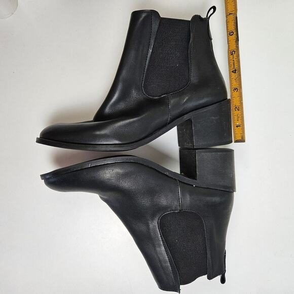 Asos Depp Block Heel Chelsea‎ Boot Leather 40 9 Black - Picture 7 of 14